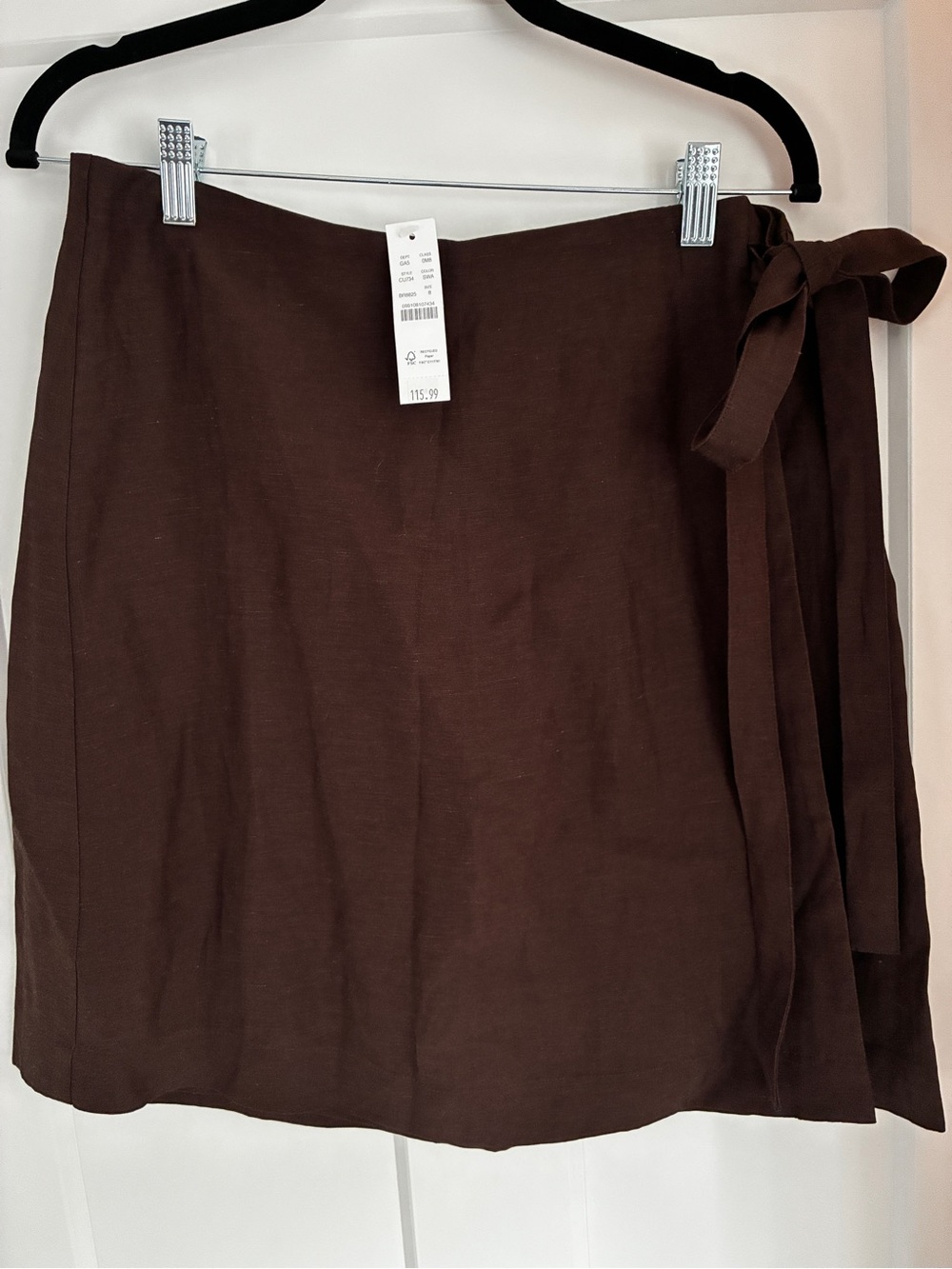 J. Crew Brown Wrap Skirt with Side Tie
